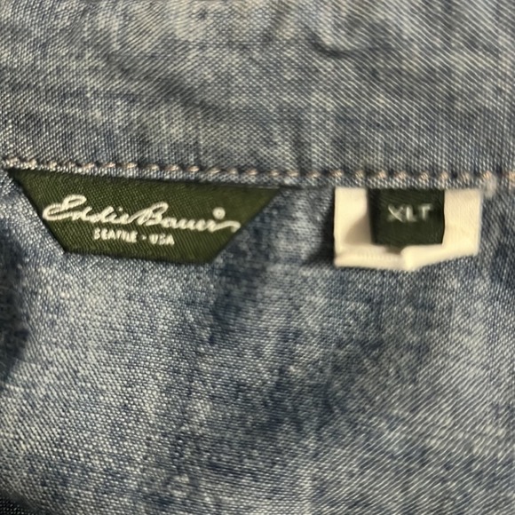 Eddie Bauer XLT, long sleeve button up Jean Shirt - Picture 3 of 9